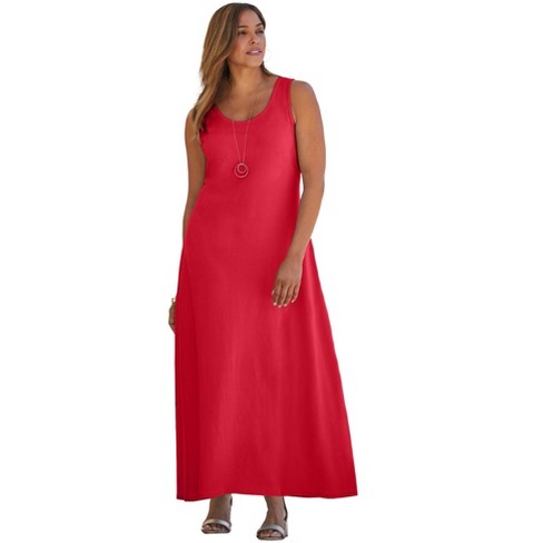 Jessica London Women's Plus Size T-Shirt Casual Short Sleeve Maxi Dress