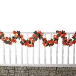Collections Etc Halloween Lighted Leaf Garland Decoration