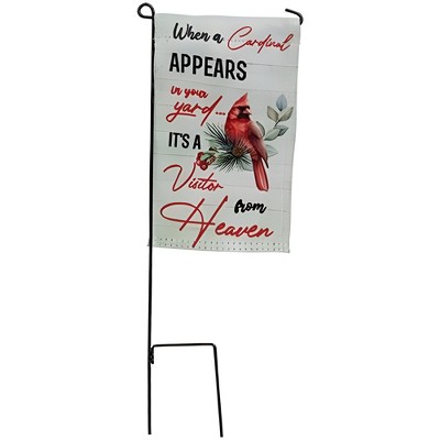Slickblue Cardinal Tribute Mini Garden Flag – Decorative Memorial Flag with Black Metal Stake, 8" x 4.5"