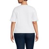 Lands' End Women's Elbow Sleeve Slub Lace Trim T-Shirt - 2 of 4