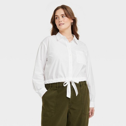 Women's Long Sleeve Collared Button-down Shirt - Universal