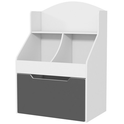 Vynxaria Kids Bookshelf - 3-Tier Toy Storage Organizer with Drawer for Playroom, Nursery, Bedroom, and Classroom in White