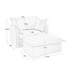 2 Piece Lazy Armrests Sofa Chairs,Chenille Fabric Upholstered Sectional Modular Sofa Chair,Sectional Modular Sofa With Ottoman-Coolbibila - 4 of 4