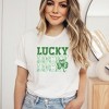 Simply Sage Market Women's Bold Green Lucky Stacked Short Sleeve Graphic Tee - 2 of 3