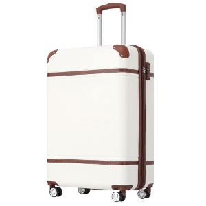 20" Luggage With TSA Lock, Hardshell Lightweight Carry On Hardside Luggage With Silent Spinner Wheels, Retro Travel Suitcase For Workers, White - 1 of 4
