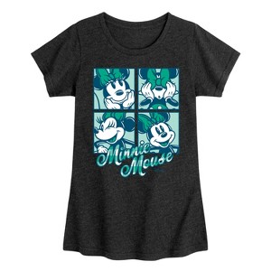 Girls' - Disney - Plaid Minnie Mouse Fitted Short Sleeve Graphic T-Shirt - 1 of 4
