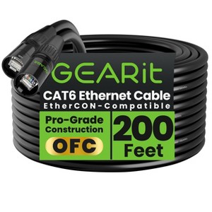 GEARit CAT6 Shielded EtherCON Cable for Pro Audio - Black - 1 of 4