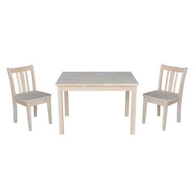 Kids' Table with 2 San Remo Juvenile Chairs Unfinished - International Concepts