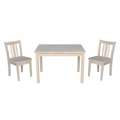 Kids' Table with 2 San Remo Juvenile Chairs Unfinished - International Concepts