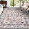 Washable Floral Print Rug,Low-Pile Non-Slip Soft Farmhouse Carpet for Bedroom, Living Room & Dining - 2 of 4