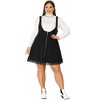 Agnes Orinda Women's Plus Size Fashion A-Line Zipper Solid Lace Trim Mini Suspender Skirt - 3 of 4