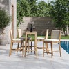Nathan James Set of 4 Kayden Outdoor Bar Stool Light Gray - 4 of 4