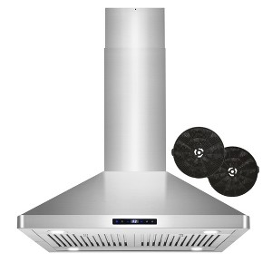 Cosmo COS-63ISS75-DL 30 in. Lumin Collection 380 CFM Ductless Island Range Hood, Soft Touch Controls, LED Lights, Stainless Steel - 1 of 4