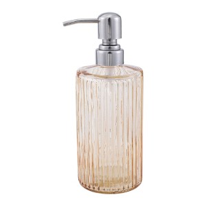 Unique Bargains Elegant Vertical Pattern Soap Pump Dispenser for Bathroom 16.9oz 1 Pc - 1 of 4