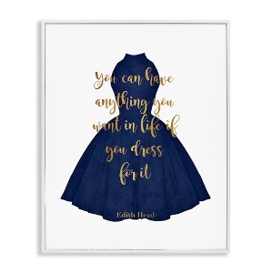 Stupell Industries If You Dress For It Quote Blue Gown Fashion Black Framed Giclee Art - 1 of 4