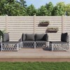 vidaXL Garden Lounge Set White Woven fabric, powder-coated steel, textilene - 2 of 4