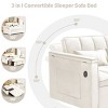 SEVOBAL Foldable Futon Sofa Bed Multi-Functional Pullout Sofa Bed Modern Sofa Velvet Pull-Out Bed Adjustable Back, Beige, 46.37"*37.36"*14.59" - 3 of 4