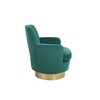 Velvet Swivel Barrel Chair, Comfy Round Accent Armchair with 360° Swivel & Gold Iron Base for Living Room & Bedroom - 4 of 4