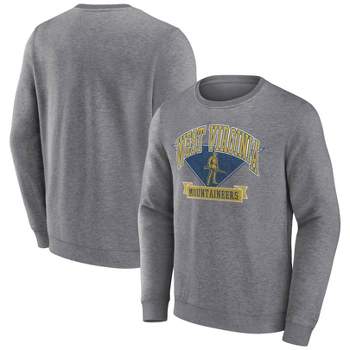 NCAA West Virginia Mountaineers Men's Gray Crew Neck Fleece Sweatshirt