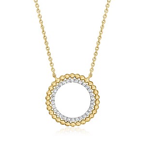 Ross-Simons 0.25 ct. t.w. Diamond Beaded Eternity Circle Necklace in 18kt Gold Over Sterling - 1 of 2