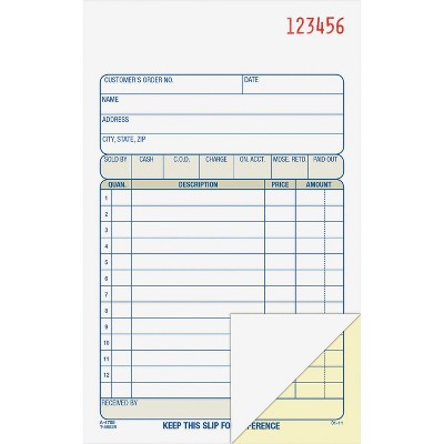 Adams Sales Order Book 2-Part 50/Bk 4-3/16"x7-3/16" DC4705