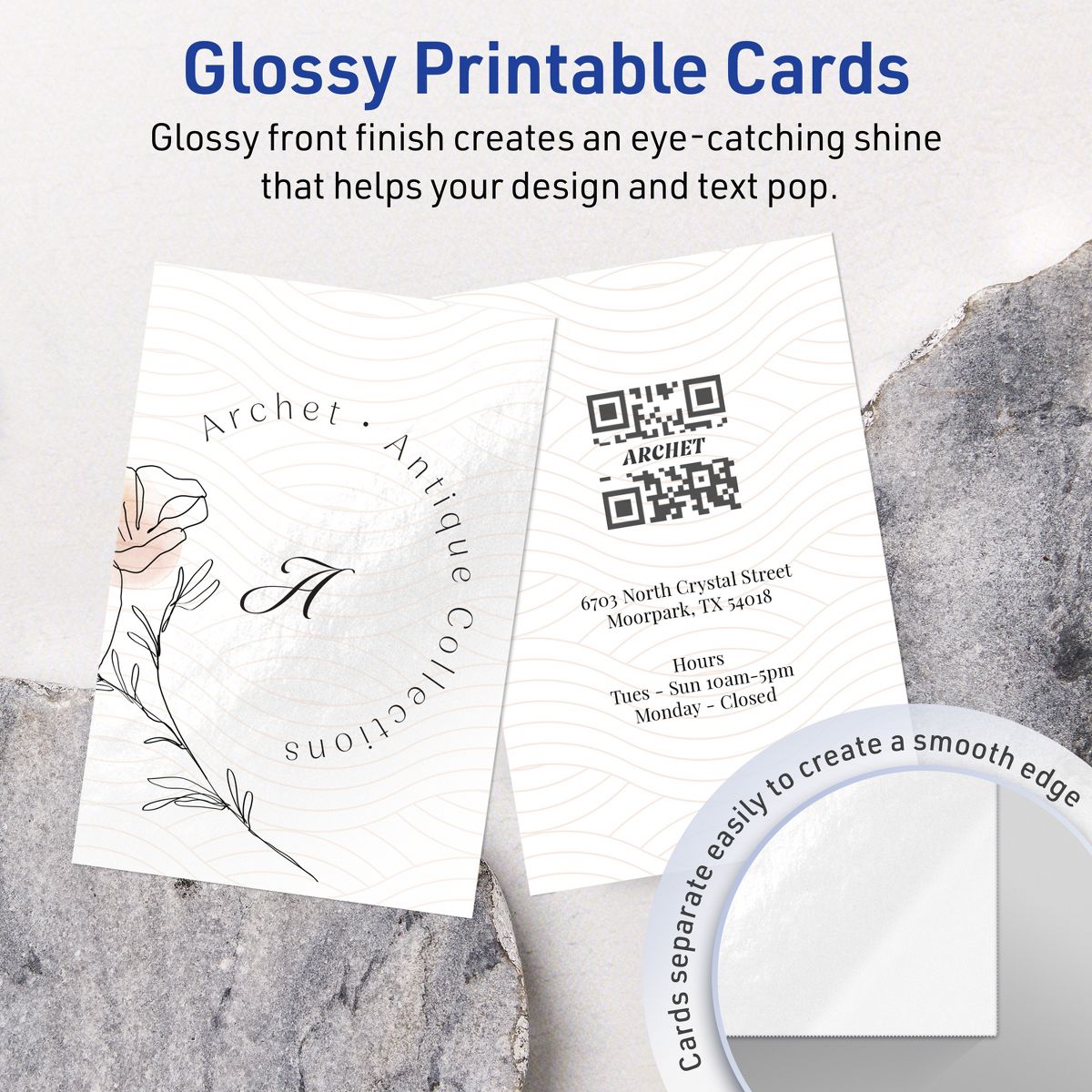 Avery Glossy White Postcards, 4" x 6" Rectangle - thumbnail 2