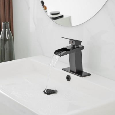 Oil-Rubbed Bronze Single-Handle Waterfall Bathroom Faucet