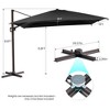 Crestlive Products 11FT Square Cantilever Umbrella Outdoor 360 Degree Rotation Offset Umbrella 6 Heights Adjustable Cantilever Patio Umbrella - image 3 of 4