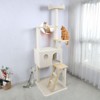 BENCMATE Pet Tower Wooden Cat Tree with Spacious Condo, Transparent Spacecraft, Multi-Level Playground for Large Cats, White, 20.67"*12.4"*20.87" - 2 of 4