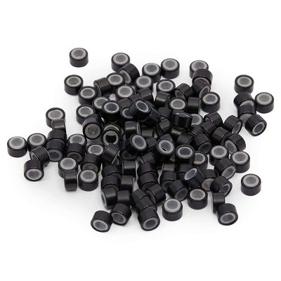 Okuna Outpost 2000 Pack Hair Extension Beads, Micro Links for Hair Tinsel, Black