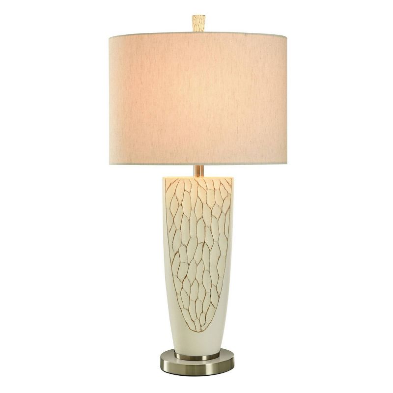 Bouleau Rustic Table Lamp Brown Cream Crackle Finish - StyleCraft, 3 of 8