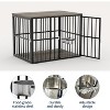 43 Inch Wooden Dog Crate Furniture, Indoor Pet Cage with Dual Doors and Food Bowl Holder, Heavy-Duty Kennel for Medium and Large Dogs - 3 of 4