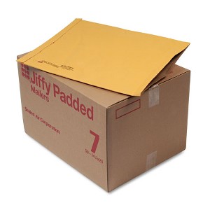 Sealed Air Jiffy Padded Mailer, #7, Paper Padding, Fold-Over Closure, 14.25 x 20, Natural Kraft, 50/Carton - 1 of 1