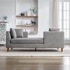 Upholstered Chaise Lounge Sleeper Sofa Couch Daybed Bed Bench with 4 Throw Pillow -ModernLuxe - 2 of 4