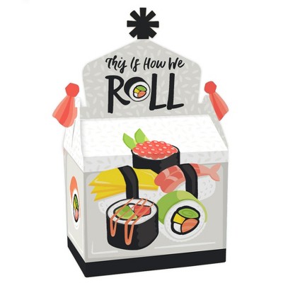 Big Dot of Happiness Let's Roll - Sushi - Treat Box Party Favors - Japanese Party Goodie Gable Boxes - Set of 12