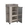 Kitchen Cart with Two-Side Shelves and Glass Door - 4 of 4