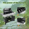 BAOURE 4-Burner Propane Gas Grill with Side Burner, 46,500 BTU Stainless Steel Outdoor BBQ with Precision Temperature Control - 4 of 4