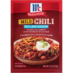 McCormick Chili Seasoning Mix Mild 30% Less Sodium - 1.25oz