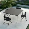 Resenkos 5 Piece Folding Tables and Chairs with Easy Cleaning and Storage for Home Use, Indoor Spaces, and Office, Black - 4 of 4