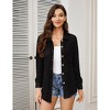 Coolmee Women's Waffle Knit Button Down Shirts Casual Long Sleeve Shacket Jacket Dressy Blouses Tops - 3 of 4