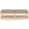 vidaXL Patio Footstools with Cushions 2 pcs Solid Wood Pine - 2 of 4