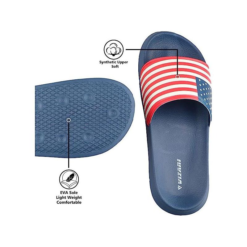 Vizari Kids 'USA SS' Soccer Slide Sandals For Boys and Girls - Navy, 3 of 7
