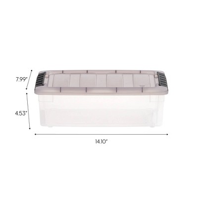 Clear Stackable Plastic Storage Box with Latching Lid, 5 Qt.