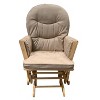 28" Rehan Microfiber Accent Chair Taupe/Natural Oak - Acme Furniture: Rubberwood Frame, Ottoman Included - 2 of 4