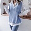 Clearlove Women's Sweater Vest V Neck Relaxed Fit Knit Vest Sleeveless Casual Sweater Waistcoat - 3 of 4