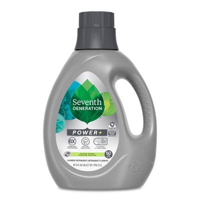 Seventh Generation Power + Liquid Laundry Detergent Soap Clean Scent - 50 Loads/87.5 fl oz