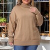 INSPIRE CHIC Women's Mock Neck Long Sleeve Loose Oversized Sweater Tops - 2 of 4