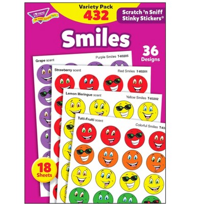 Trend Enterprises Stinky Stickers, Smiles, Variety pk, 3/4 inch, pk of 432