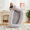Large Size Dogs Bed, XL Washable Pet Bed with Faux Fur Bolster, Removable Cover Calming Round Bed - 3 of 4