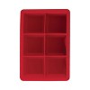 Houdini Silicone Ice Tray Red: Reusable 6-Cavity Ice Mold, Dishwasher-Safe, 590ml Capacity - 2 of 4